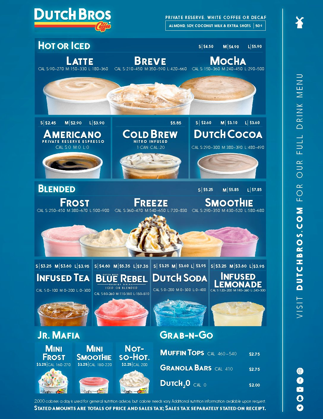 Dutch Bros Menu With Price